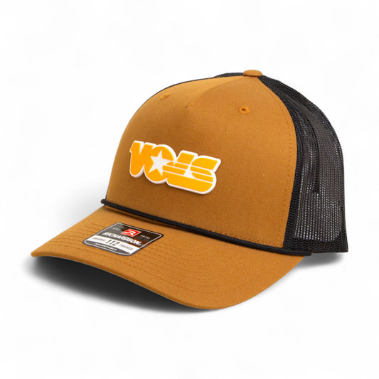 Tennessee Volunteers Retro VOLS Star Orange 3D Snapback Trucker Rope Hat- Carmel/ Black