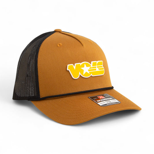 Tennessee Volunteers Retro VOLS Star Orange 3D Snapback Trucker Rope Hat- Carmel/ Black