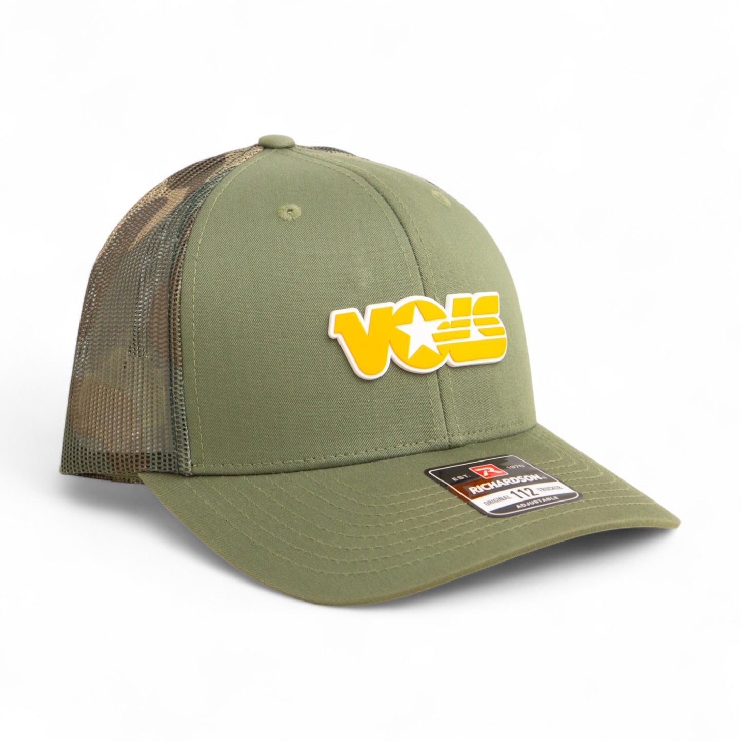 Tennessee Volunteers Retro VOLS Star Orange 3D Snapback Trucker Hat- Loden/ Camo