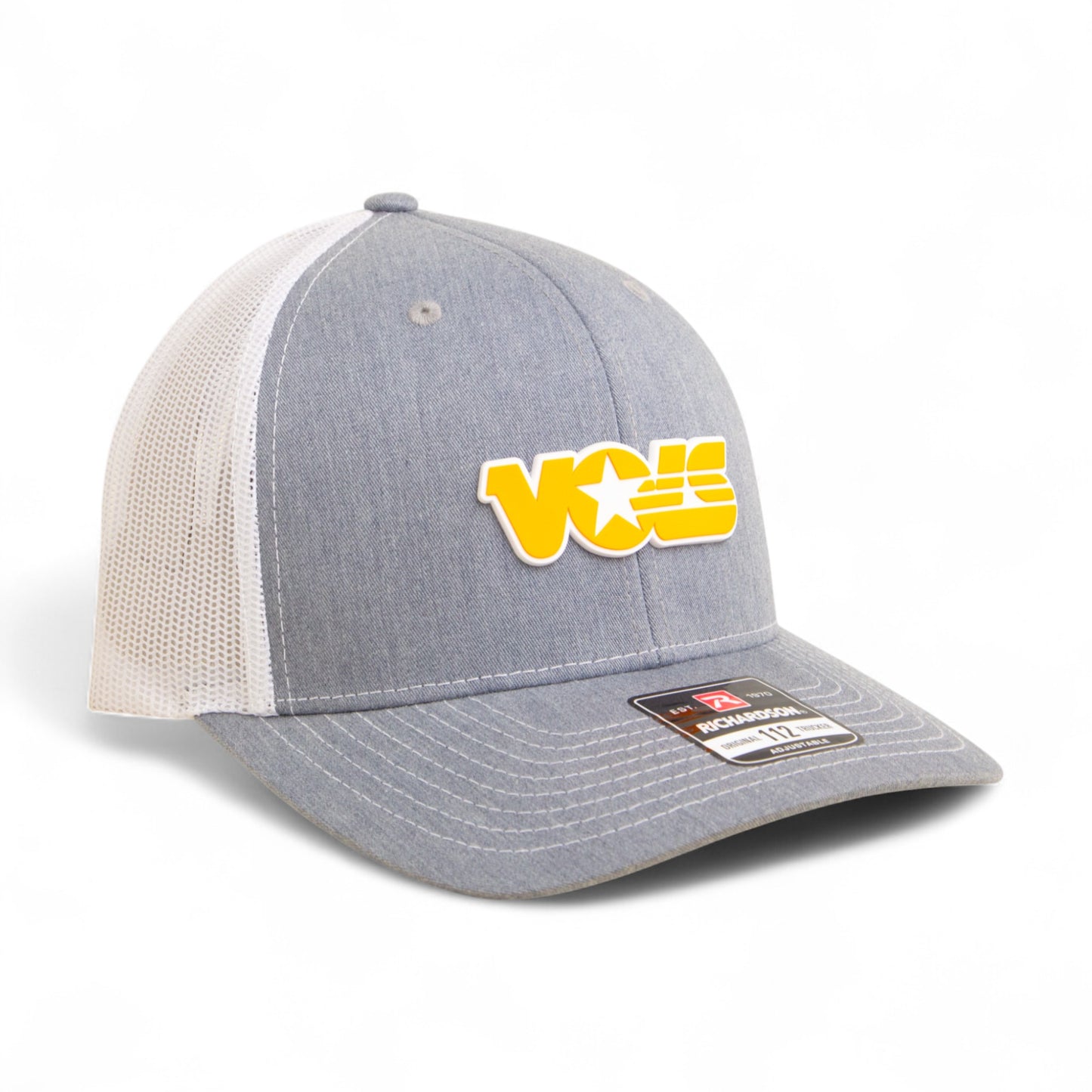 Tennessee Volunteers Retro VOLS Star Orange 3D Snapback Trucker Hat- Heather Grey/ White