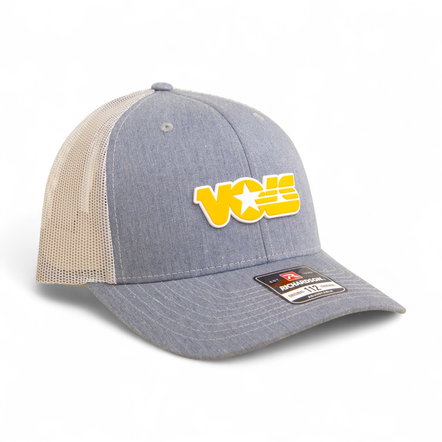 Tennessee Volunteers Retro VOLS Star Orange 3D Snapback Trucker Hat- Heather Grey/ Light Grey