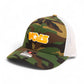 Tennessee Volunteers Retro VOLS Star Orange 3D Snapback Trucker Hat- Army Camo/ White