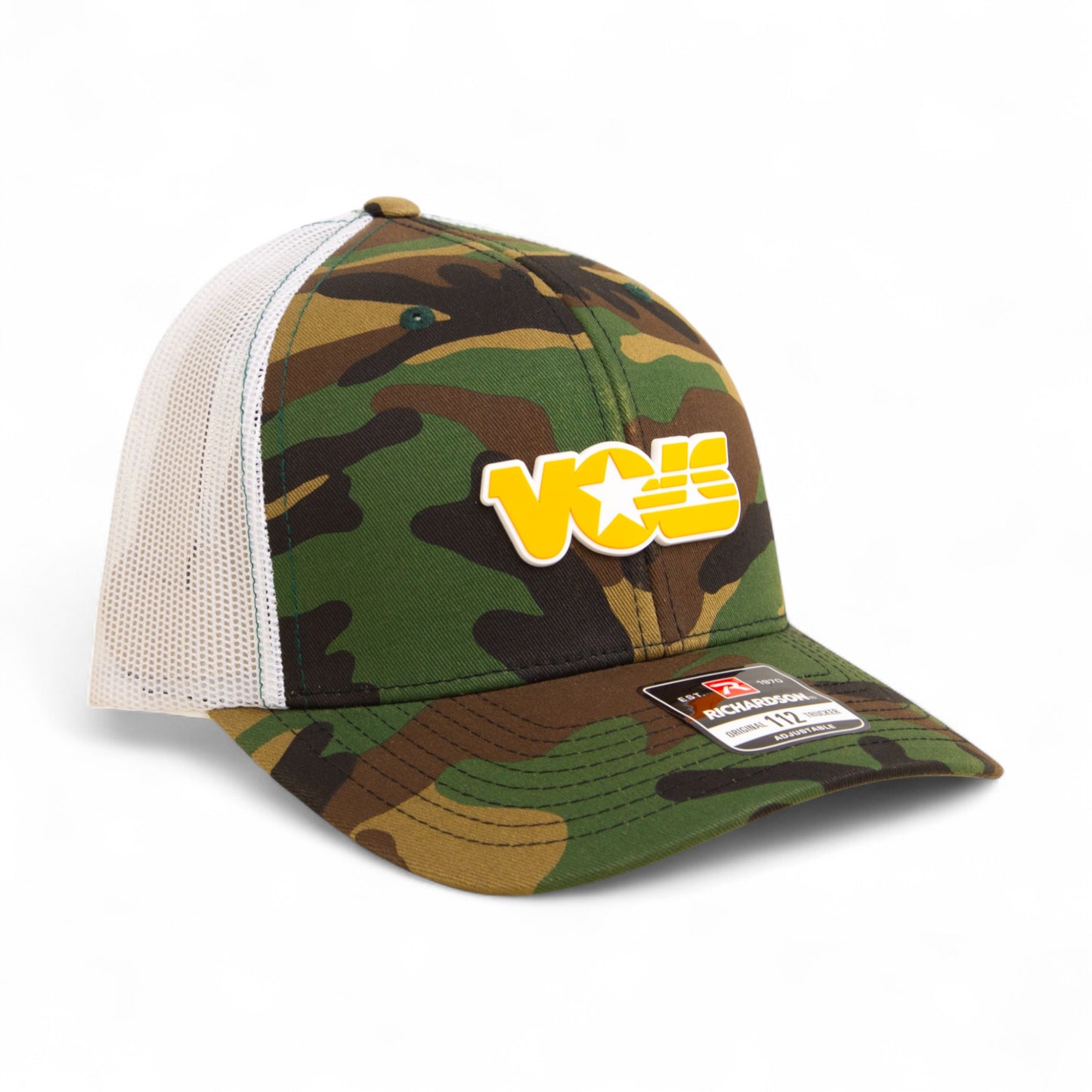 Tennessee Volunteers Retro VOLS Star Orange 3D Snapback Trucker Hat- Army Camo/ White