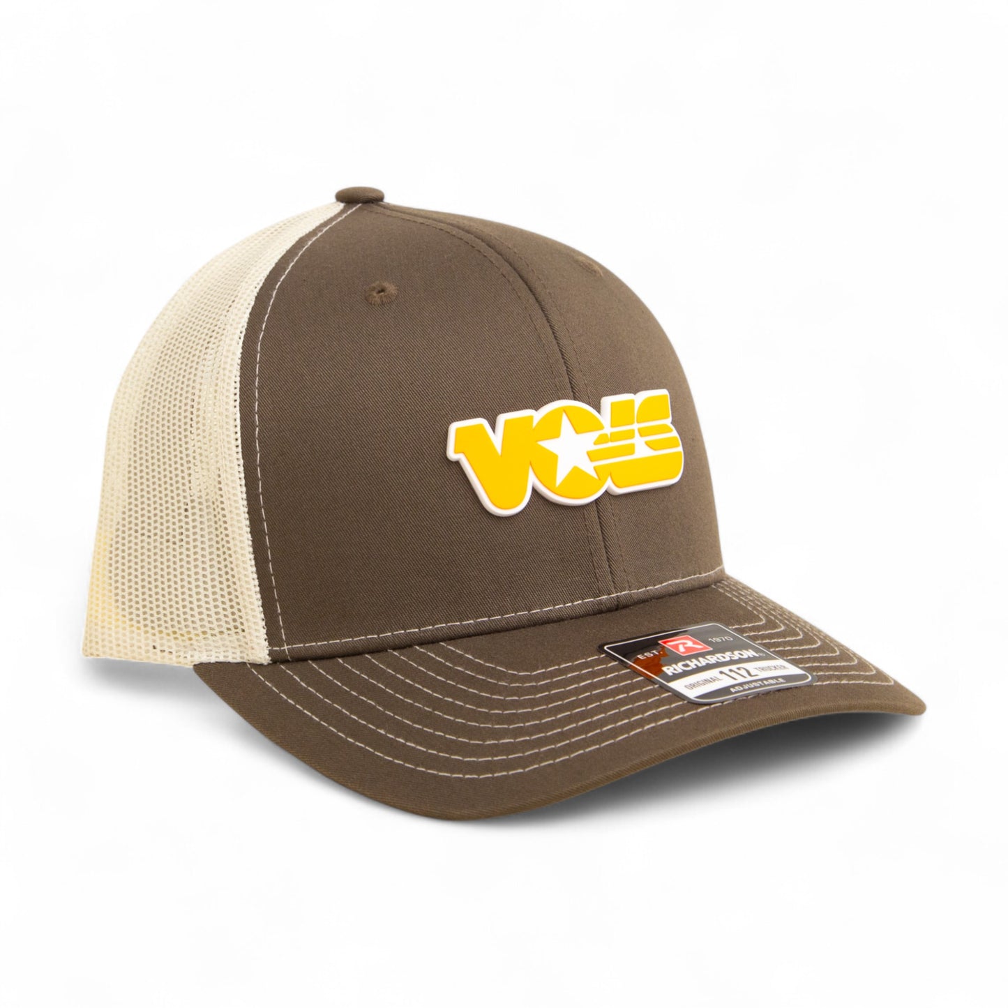 Tennessee Volunteers Retro VOLS Star Orange 3D Snapback Trucker Hat- Chocolate Chip/ Birch