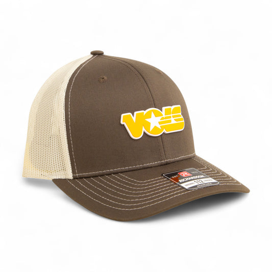 Tennessee Volunteers Retro VOLS Star Orange 3D Snapback Trucker Hat- Chocolate Chip/ Birch