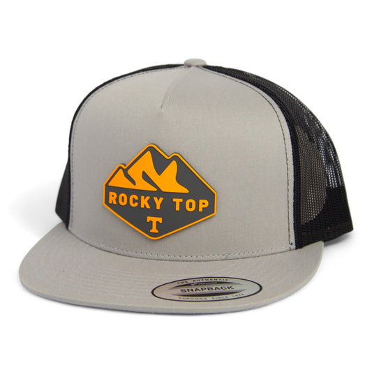 Tennessee Volunteers Rocky Top 3D YP Snapback Flat Bill Trucker Hat- Silver/ Black