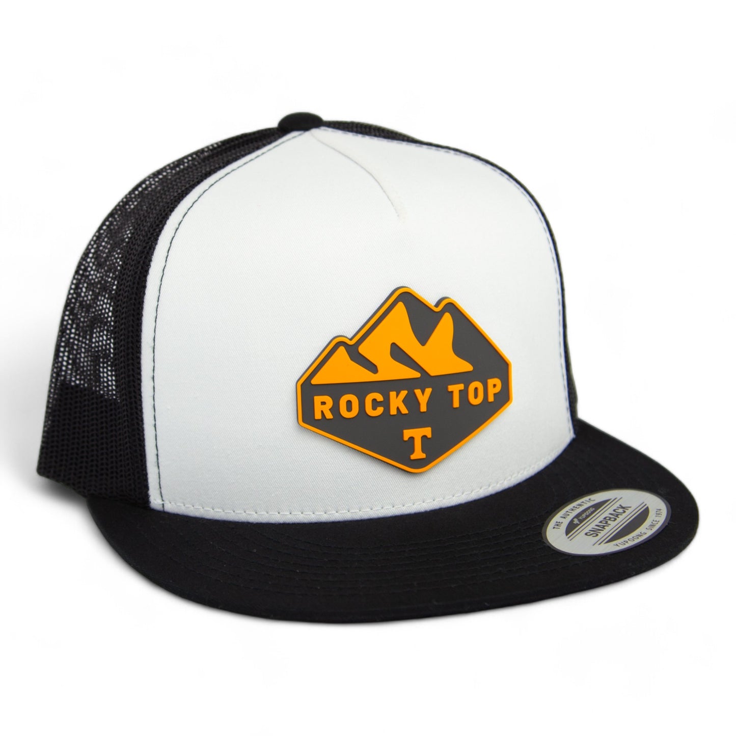 Tennessee Volunteers Rocky Top 3D YP Snapback Flat Bill Trucker Hat- White/ Black