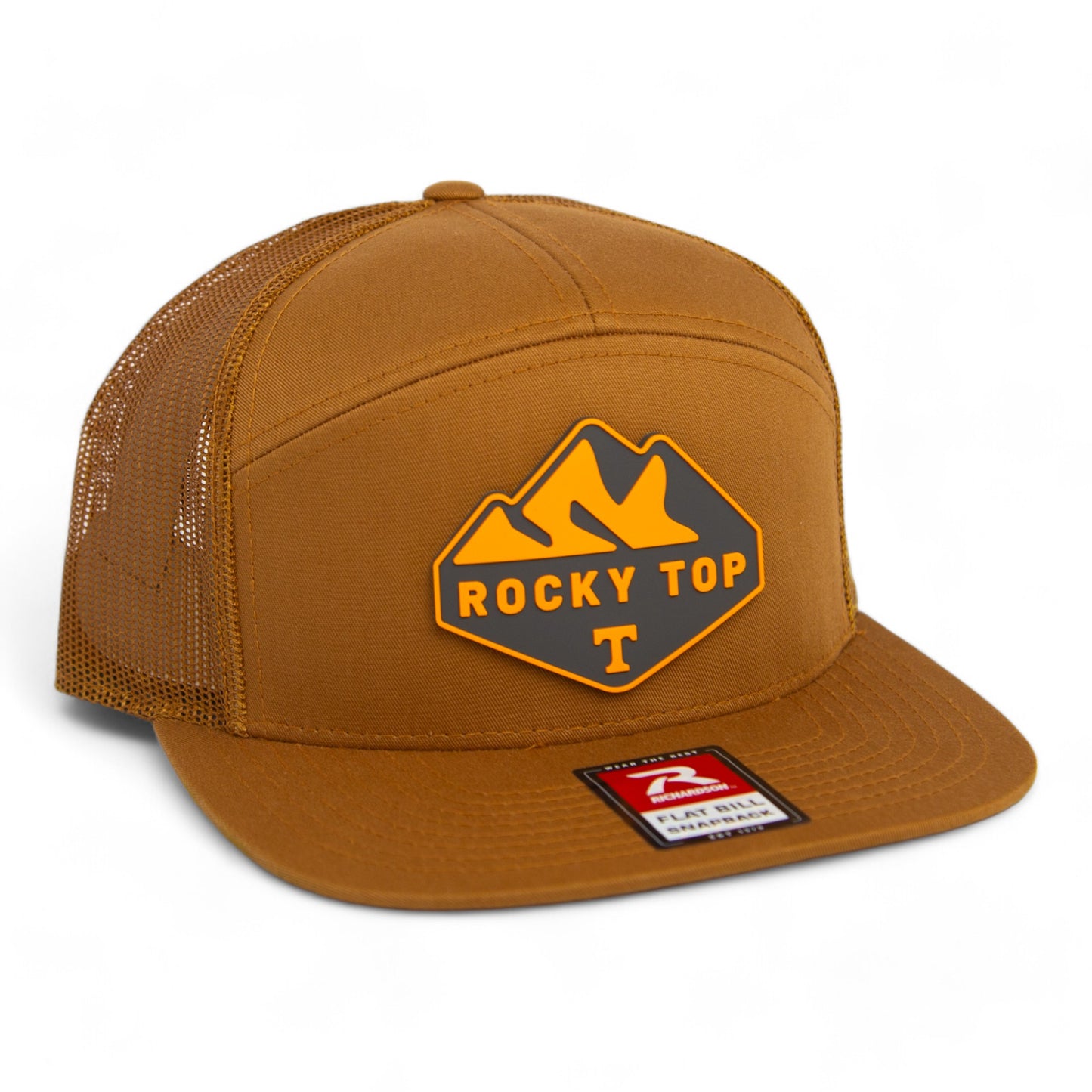 Tennessee Volunteers Rocky Top 3D Snapback Seven-Panel Flat Bill Trucker Hat- Carmel