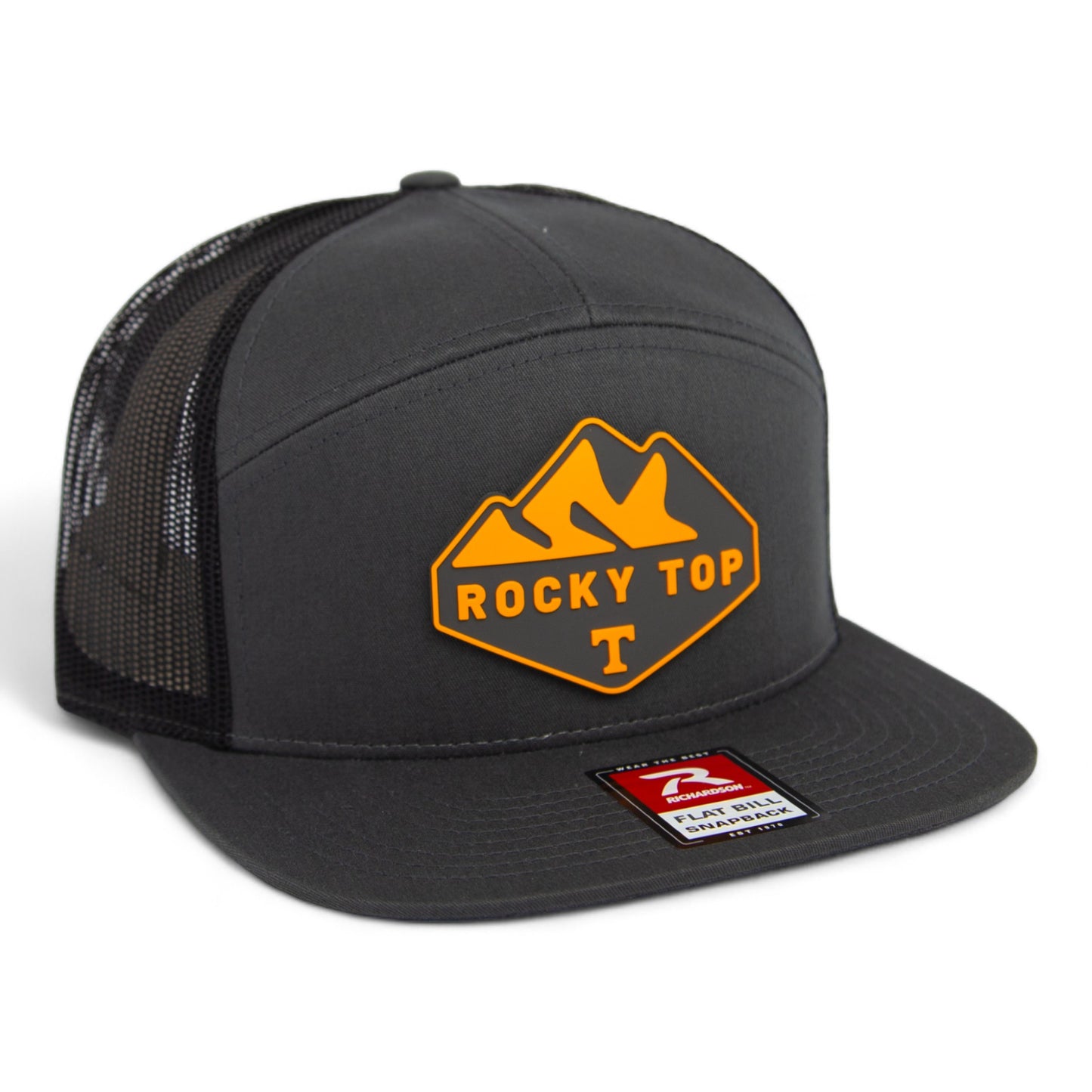 Tennessee Volunteers Rocky Top 3D Snapback Seven-Panel Flat Bill Trucker Hat- Charcoal/ Black