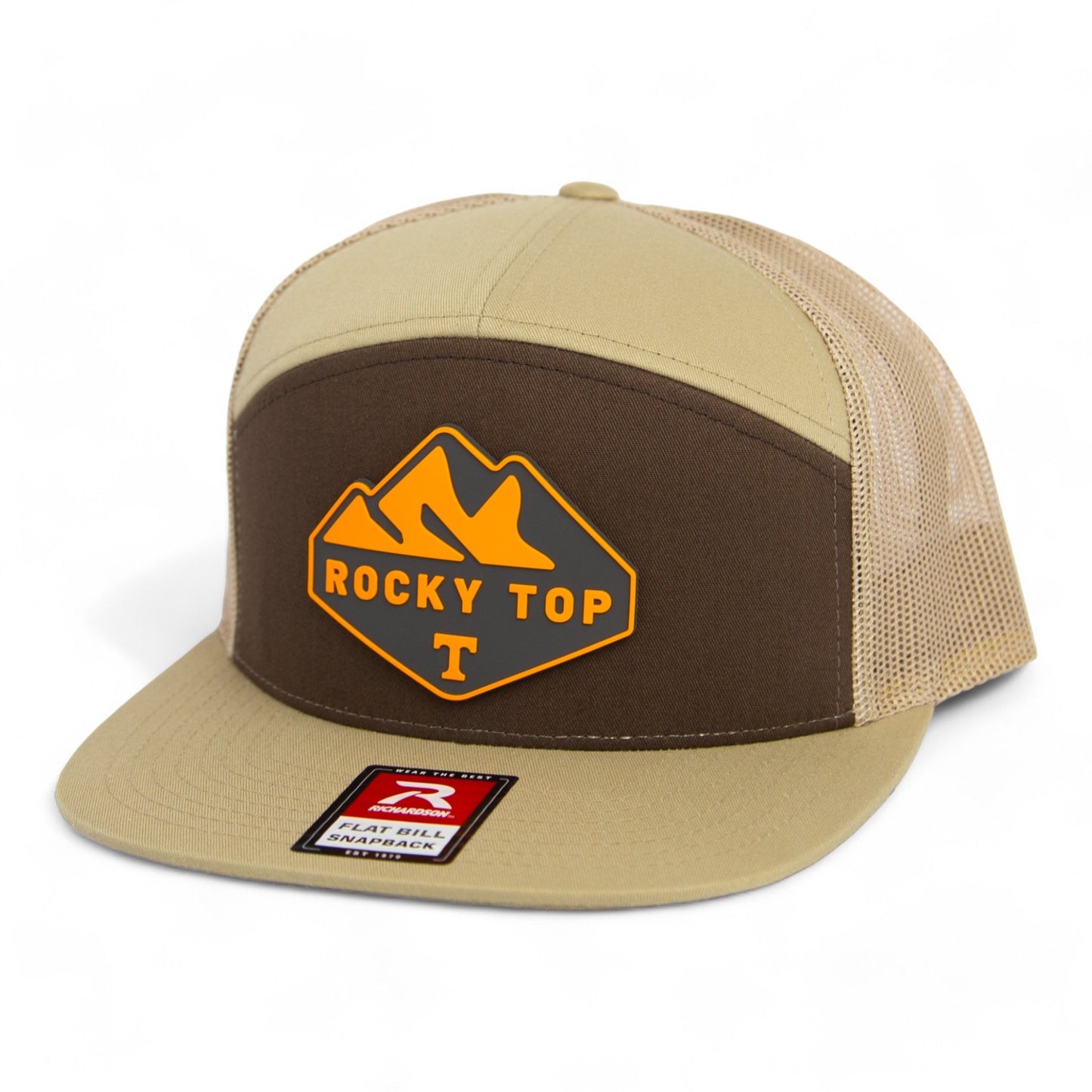 Tennessee Volunteers Rocky Top 3D Snapback Seven-Panel Flat Bill Trucker Hat- Brown/ Tan