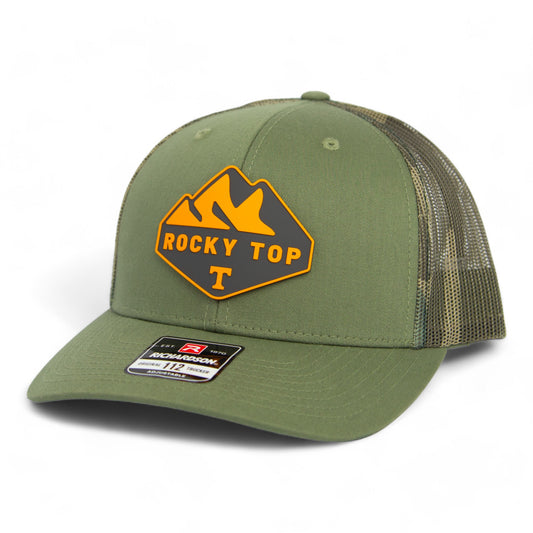 Tennessee Volunteers Rocky Top 3D Snapback Trucker Hat- Loden/ Green Camo