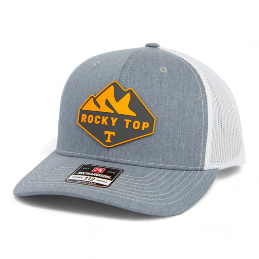 Tennessee Volunteers Rocky Top 3D Snapback Trucker Hat- Heather Grey/ White