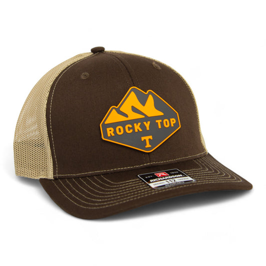 Tennessee Volunteers Rocky Top 3D Snapback Trucker Hat- Brown/ Tan