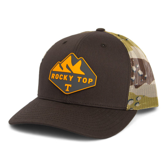 Tennessee Volunteers Rocky Top 3D Snapback Trucker Hat- Brown/ Desert Camo