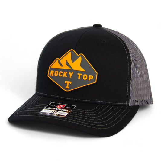 Tennessee Volunteers Rocky Top 3D Snapback Trucker Hat- Black/ Charcoal