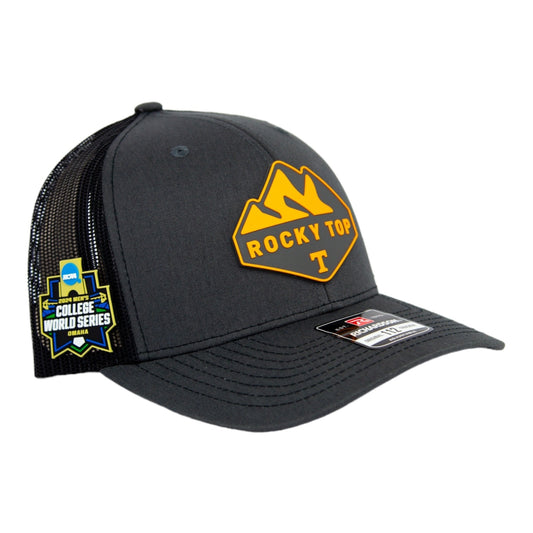 Tennessee Volunteers 2024 Men's College World Series 3D Snapback Trucker Hat- Charcoal/ Black