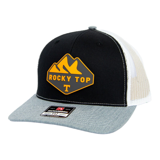 Tennessee Volunteers 2024 Men's College World Series 3D Snapback Trucker Hat- Black/ White/ Heather Grey
