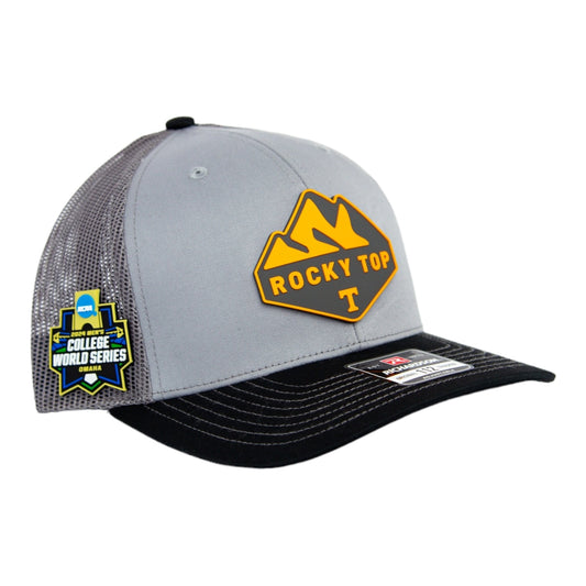 Tennessee Volunteers 2024 Men's College World Series 3D Snapback Trucker Hat- Grey/ Charcoal/ Black