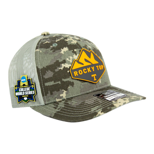 Tennessee Volunteers 2024 Men's College World Series 3D Snapback Trucker Hat- Military Digital Camo