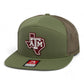 Texas A&M Aggies 3D Snapback Seven-Panel Flat Bill Trucker Hat- Loden Green