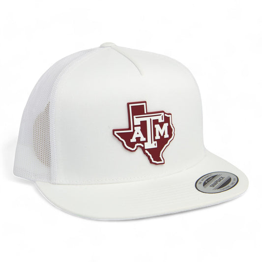 Texas A&M Aggies 3D YP Snapback Flat Bill Trucker Hat- White