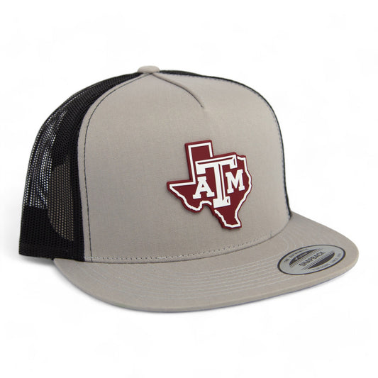 Texas A&M Aggies 3D YP Snapback Flat Bill Trucker Hat- Silver/ Black