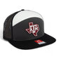 Texas A&M Aggies 3D Snapback Seven-Panel Flat Bill Trucker Hat- Charcoal/ White/ Black