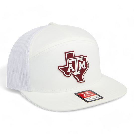 Texas A&M Aggies 3D Snapback Seven-Panel Flat Bill Trucker Hat- White