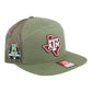 Texas A&M Aggies 2024 Men's College World Series 3D Snapback Seven-Panel Flat Bill Trucker Hat- Loden Green
