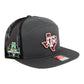 Texas A&M Aggies 2024 Men's College World Series 3D Snapback Seven-Panel Flat Bill Trucker Hat- Charcoal/ Black