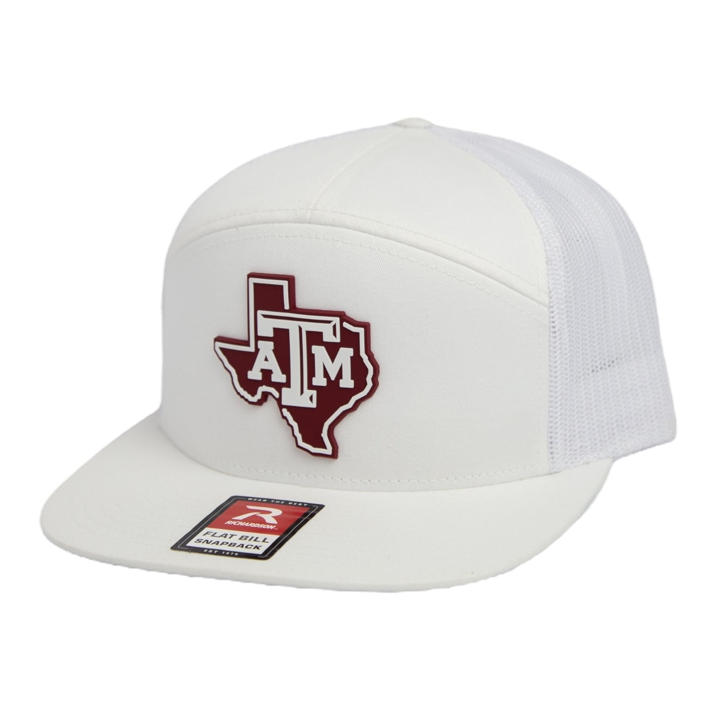 Texas A&M Aggies 2024 Men's College World Series 3D Snapback Seven-Panel Flat Bill Trucker Hat- White