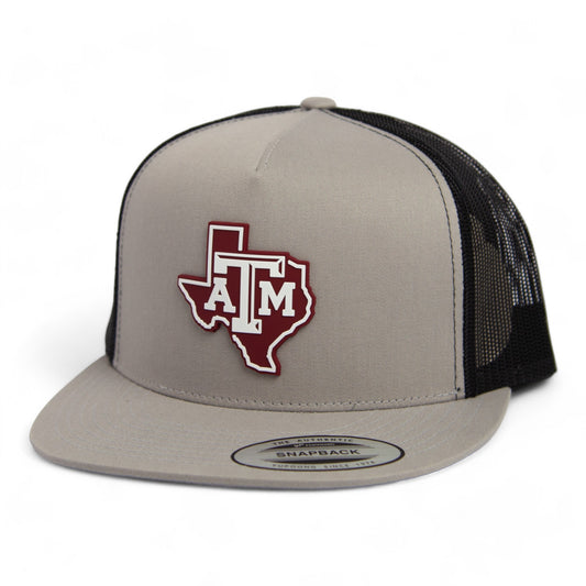 Texas A&M Aggies 3D YP Snapback Flat Bill Trucker Hat- Silver/ Black