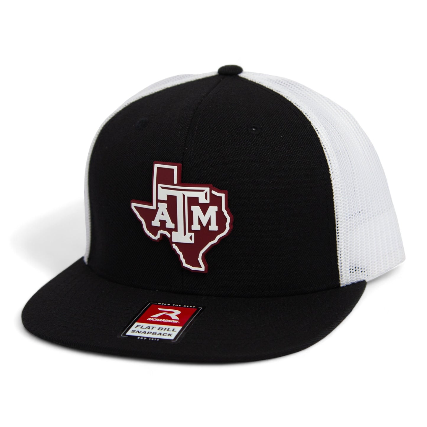 Texas A&M Aggies 3D Wool Blend Flat Bill Hat- Black/ White