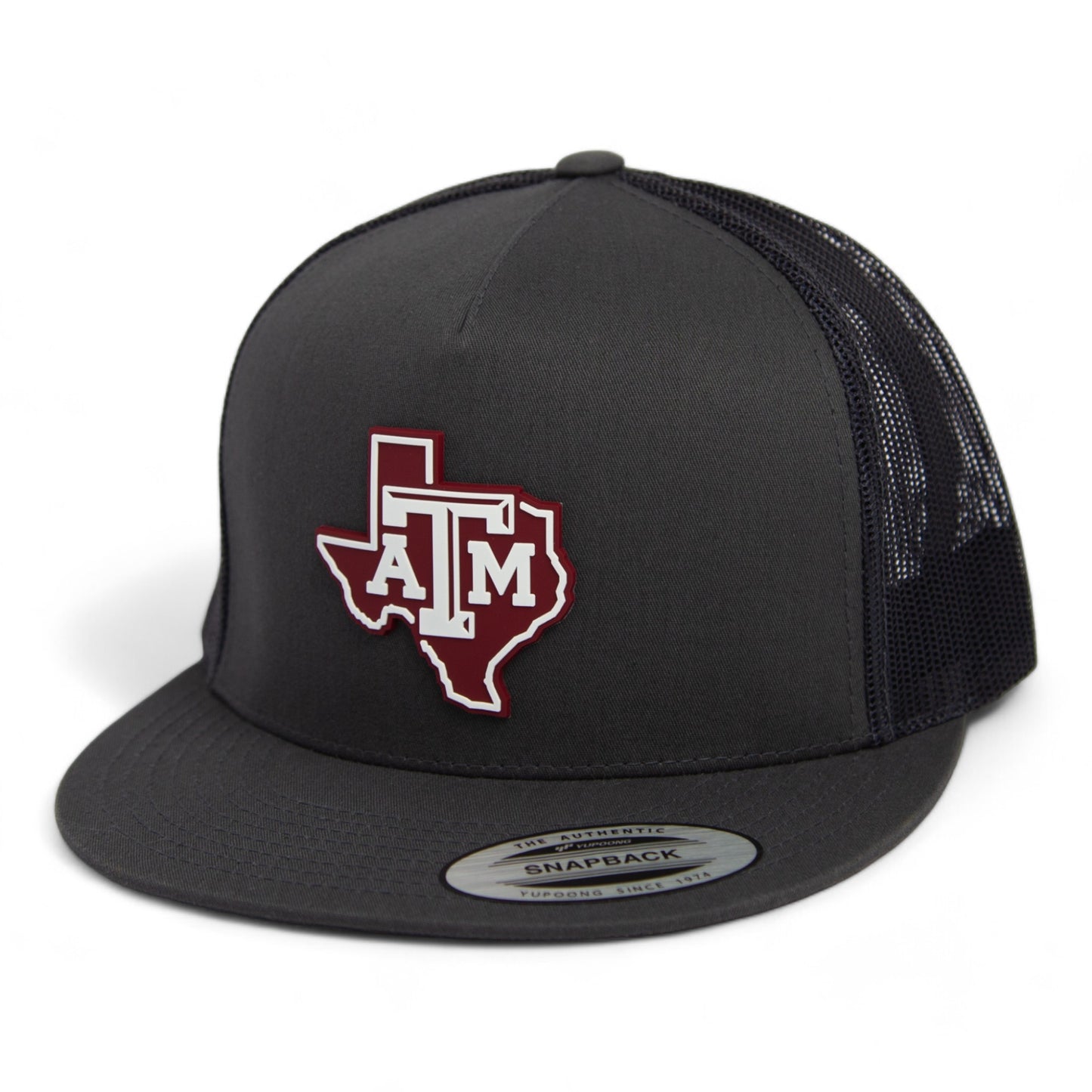 Texas A&M Aggies 3D YP Snapback Flat Bill Trucker Hat- Charcoal/ Black