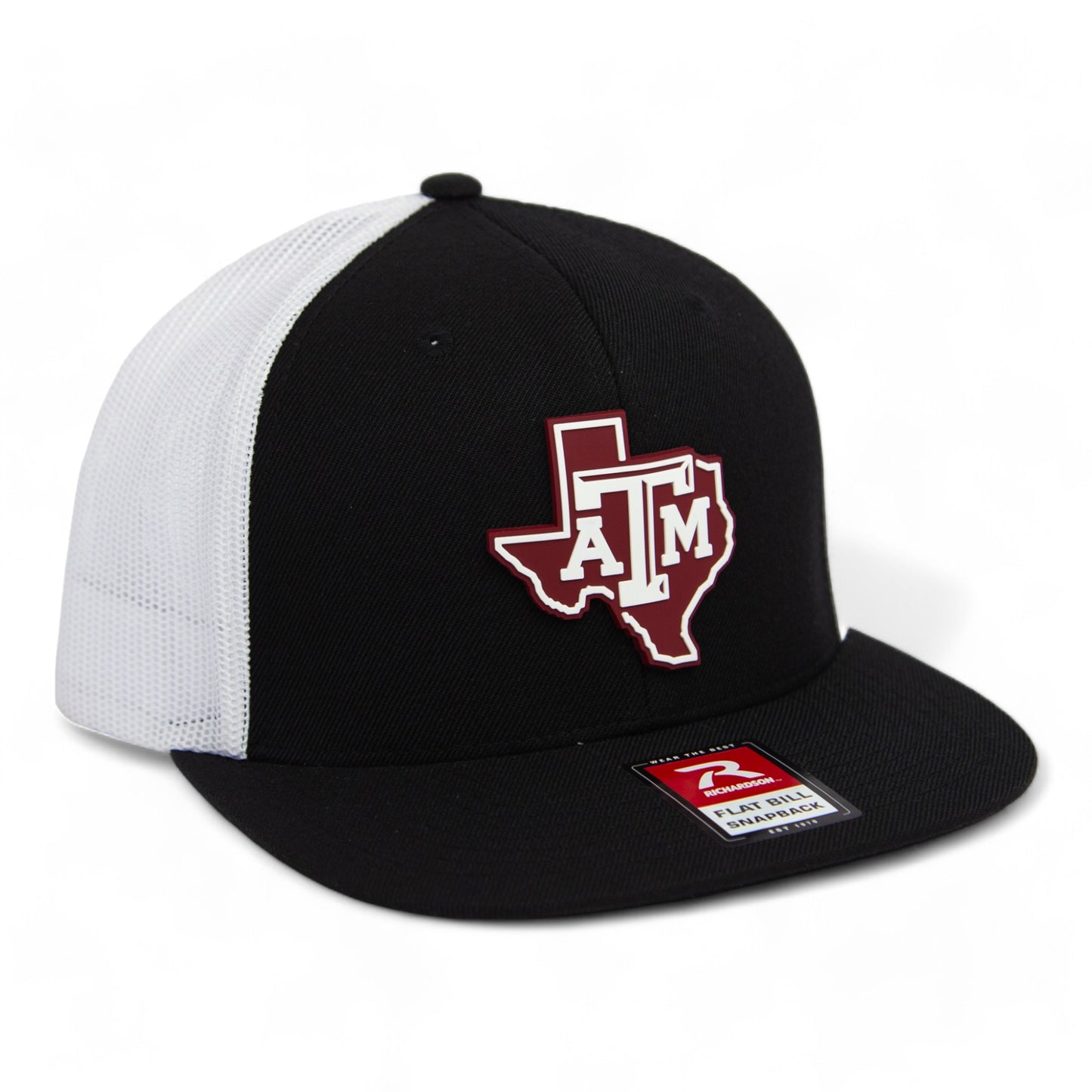 Texas A&M Aggies 3D Wool Blend Flat Bill Hat- Black/ White