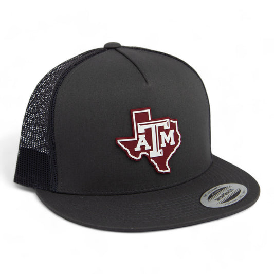 Texas A&M Aggies 3D YP Snapback Flat Bill Trucker Hat- Charcoal/ Black