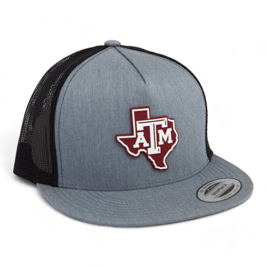 Texas A&M Aggies 3D YP Snapback Flat Bill Trucker Hat- Heather Grey/ Black