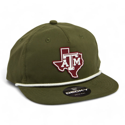 Texas A&M Aggies 3D Classic Rope Hat- Olive/ White