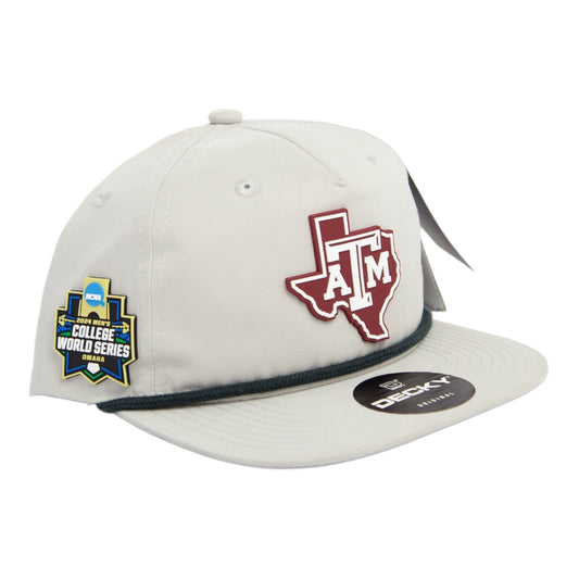 Texas A&M Aggies 2024 Men's College World Series 3D Classic Rope Hat- Grey/ Charcoal