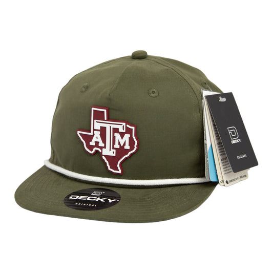 Texas A&M Aggies 2024 Men's College World Series 3D Classic Rope Hat- Olive/ White