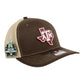 Texas A&M Aggies 2024 Men's College World Series 3D Snapback Trucker Hat- Brown/ Tan