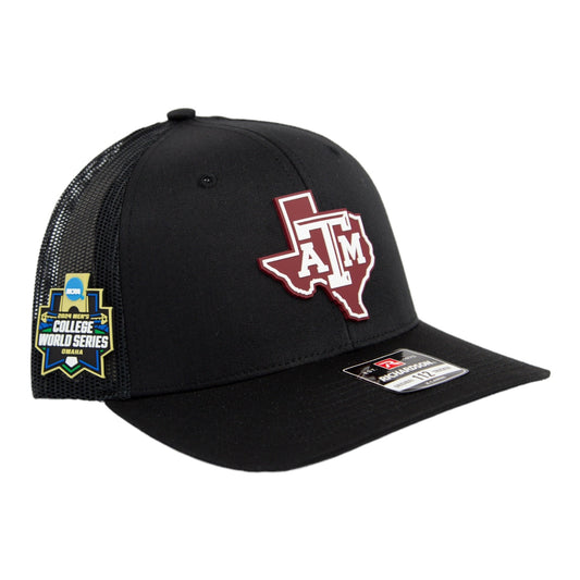 Texas A&M Aggies 2024 Men's College World Series 3D Snapback Trucker Hat- Black