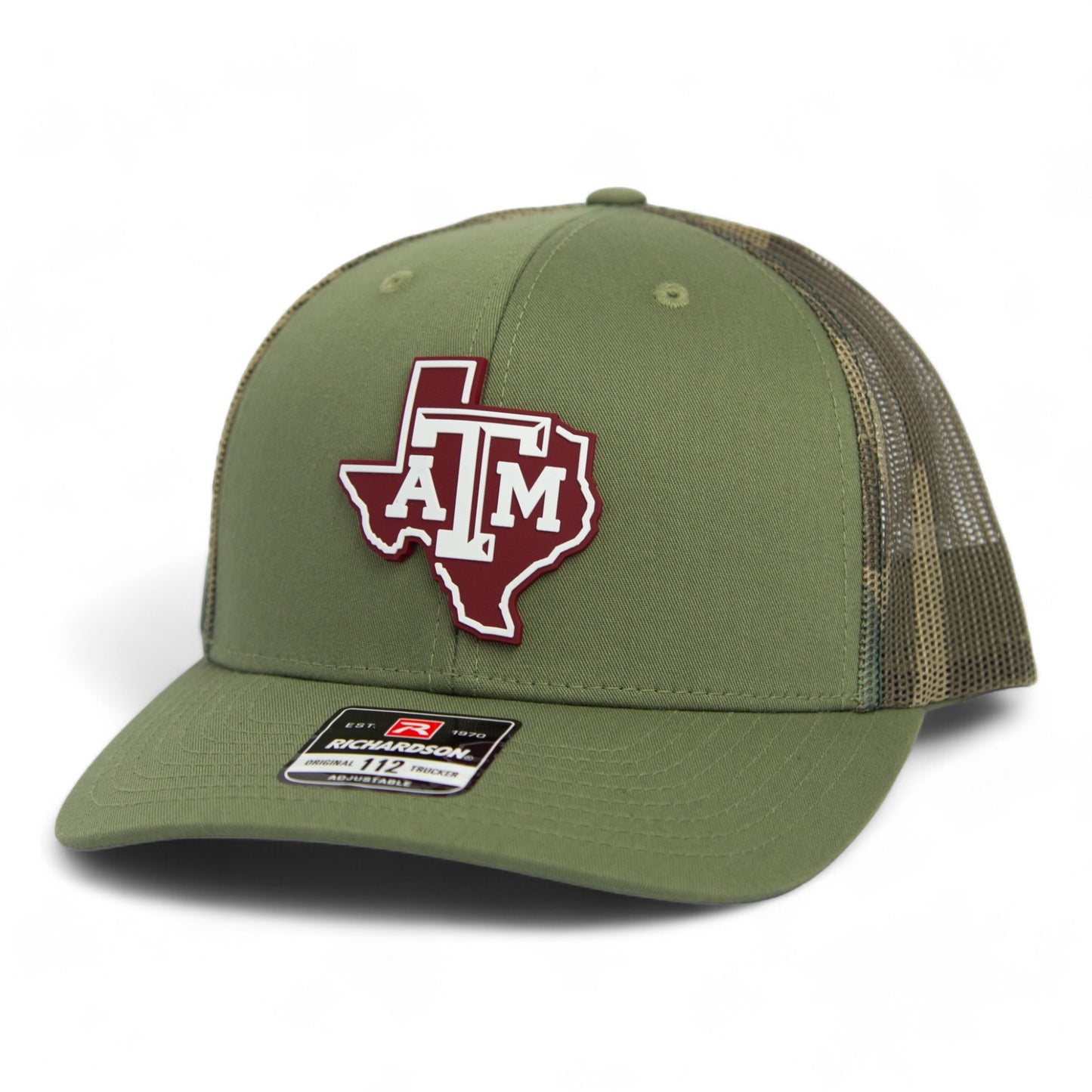 Texas A&M Aggies 3D Snapback Trucker Hat- Loden/ Green Camo