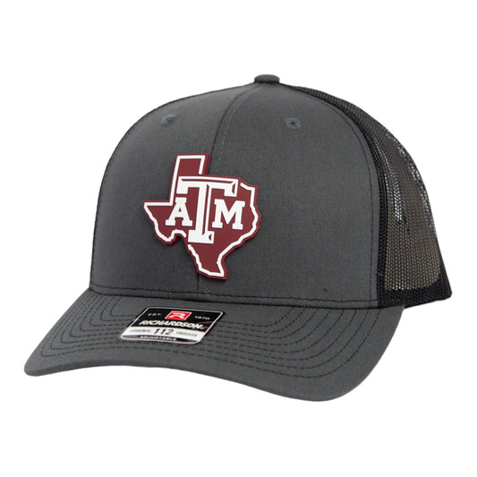 Texas A&M Aggies 2024 Men's College World Series 3D Snapback Trucker Hat- Charcoal/ Black
