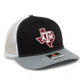 Texas A&M Aggies 3D Snapback Trucker Hat- Black/ White/ Heather Grey