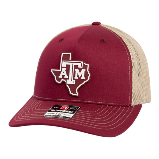 Texas A&M Aggies 2024 Men's College World Series 3D Snapback Trucker Hat- Cardinal/ Tan