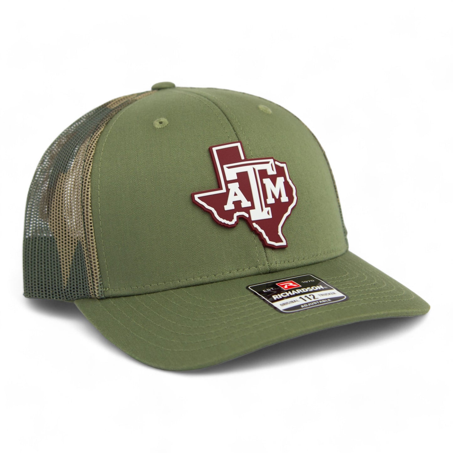 Texas A&M Aggies 3D Snapback Trucker Hat- Loden/ Green Camo