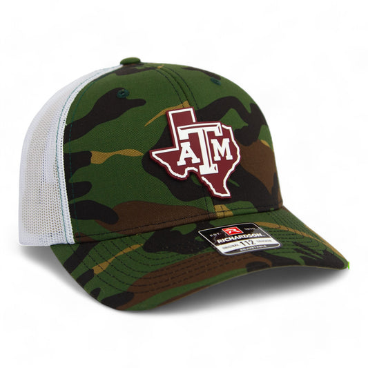 Texas A&M Aggies 3D Snapback Trucker Hat- Army Camo/ White