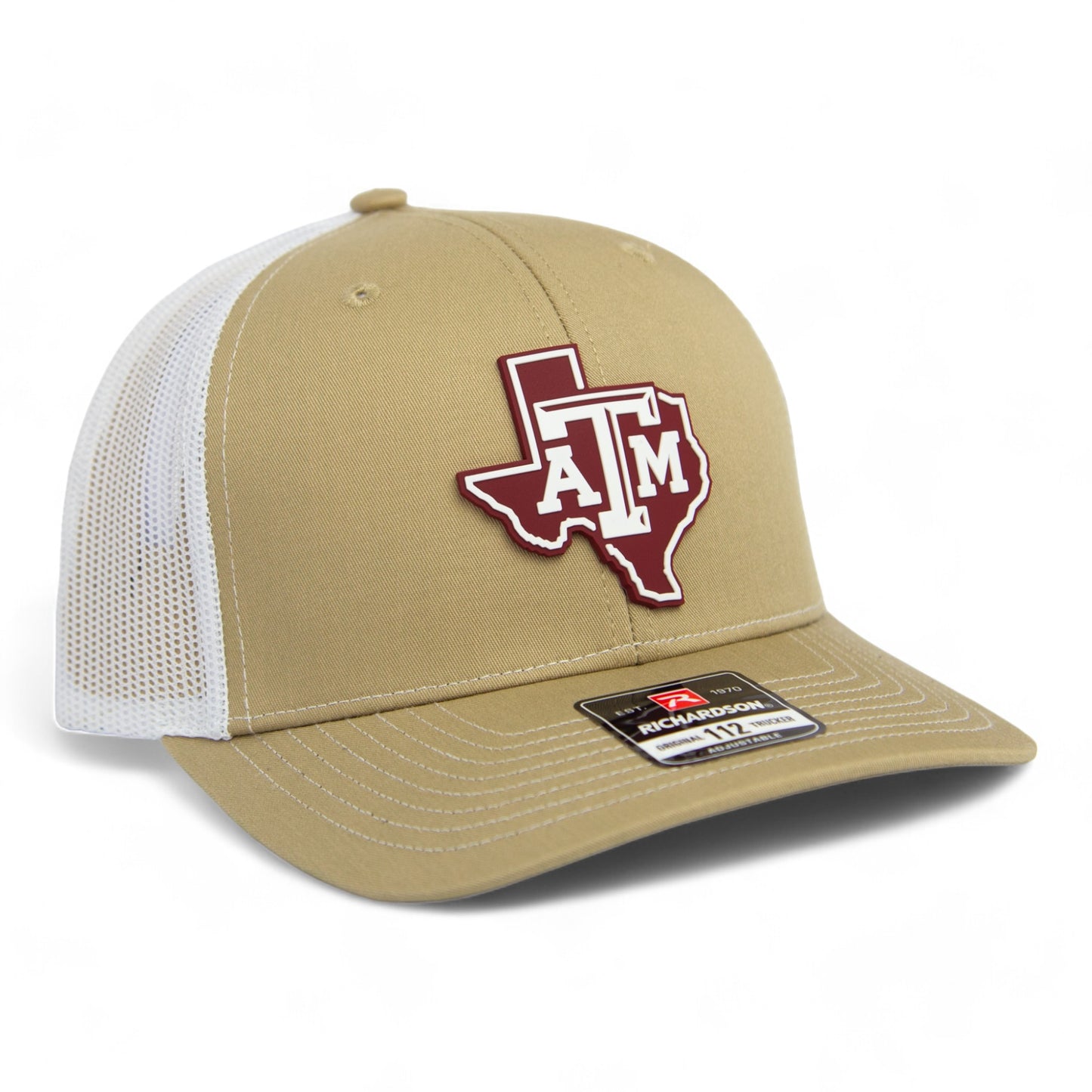 Texas A&M Aggies 3D Snapback Trucker Hat- Tan/ White