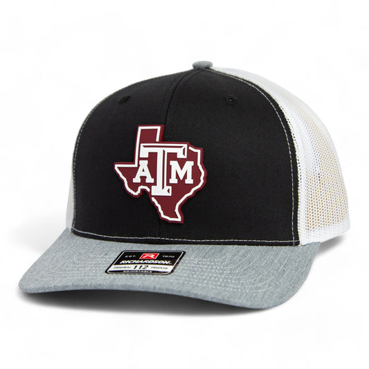 Texas A&M Aggies 3D Snapback Trucker Hat- Black/ White/ Heather Grey